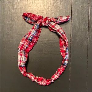 🎄 Plaid Snowflake Bow Headband ❄️